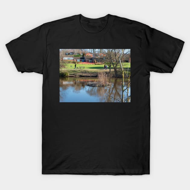 Dog walking in the park T-Shirt by fantastic-designs